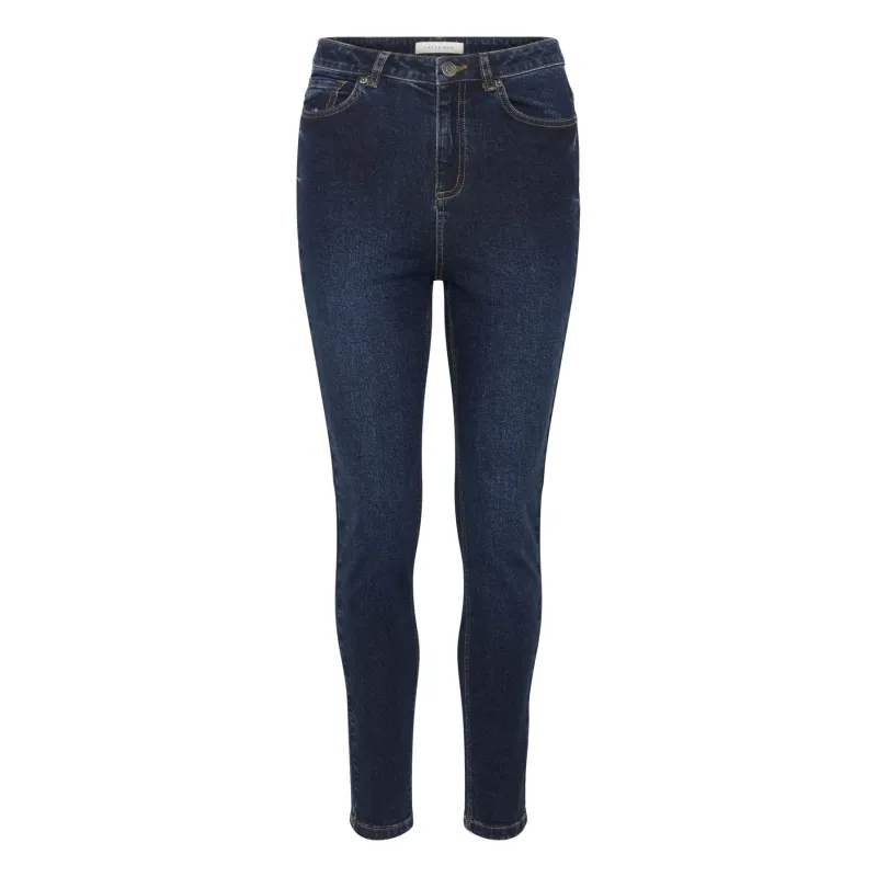 Kaffe Womens Jeans Willow HW Slim Fit Dark Blue Denim