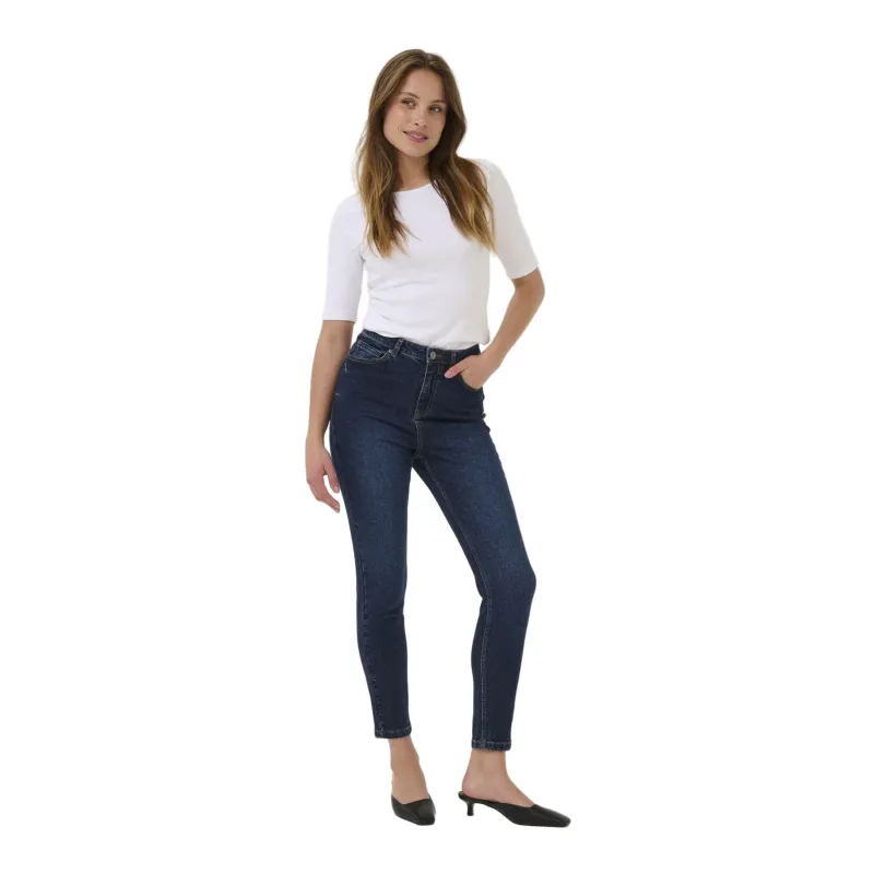 Kaffe Womens Jeans Willow HW Slim Fit Dark Blue Denim - Image 2