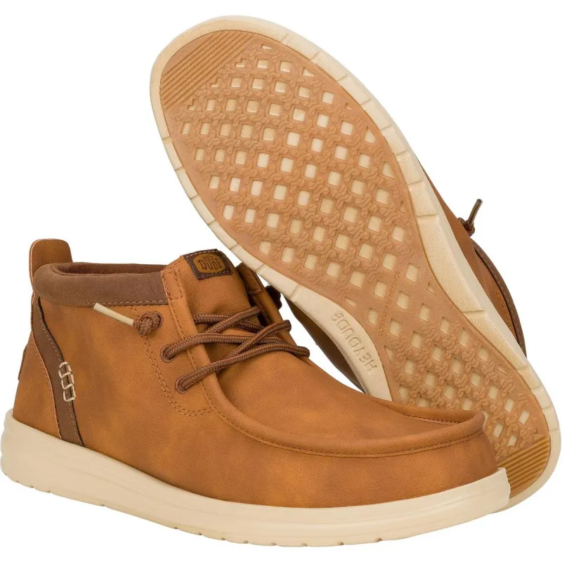 HEYDUDE Wally Mid GripR Classic Boots Cognac/Tan - Image 2