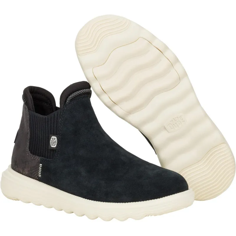 HEYDUDE Branson Suede Novelty Ankle Boots Black/Snake - Image 2