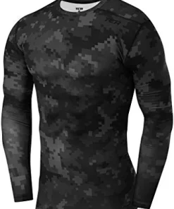 TCA Pro Performance Digital Combat Long Sleeve Mens Compression Top - Black