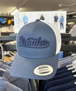 Piranha Baseball Cap: Navy/White
