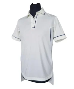 Salamander Polyester Cricket Shirt: Navy Trim