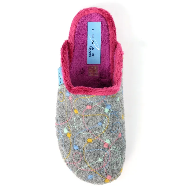 Lunar Womens Slipper KLA251 Grey - Image 2
