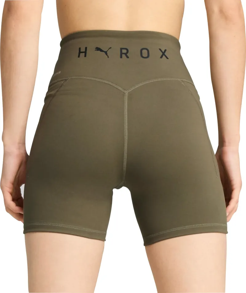 Puma X HYROX Cloudspun Womens Short Training Tights - Green - Image 2