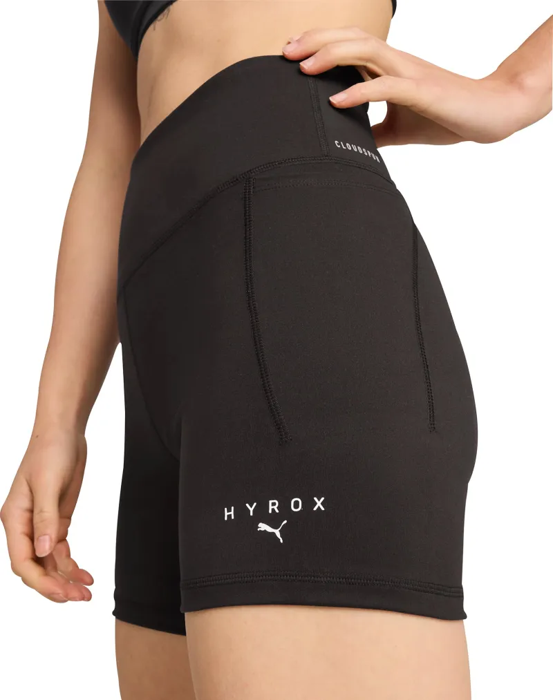 Puma X HYROX Cloudspun Womens Short Training Tights - Black - Image 3