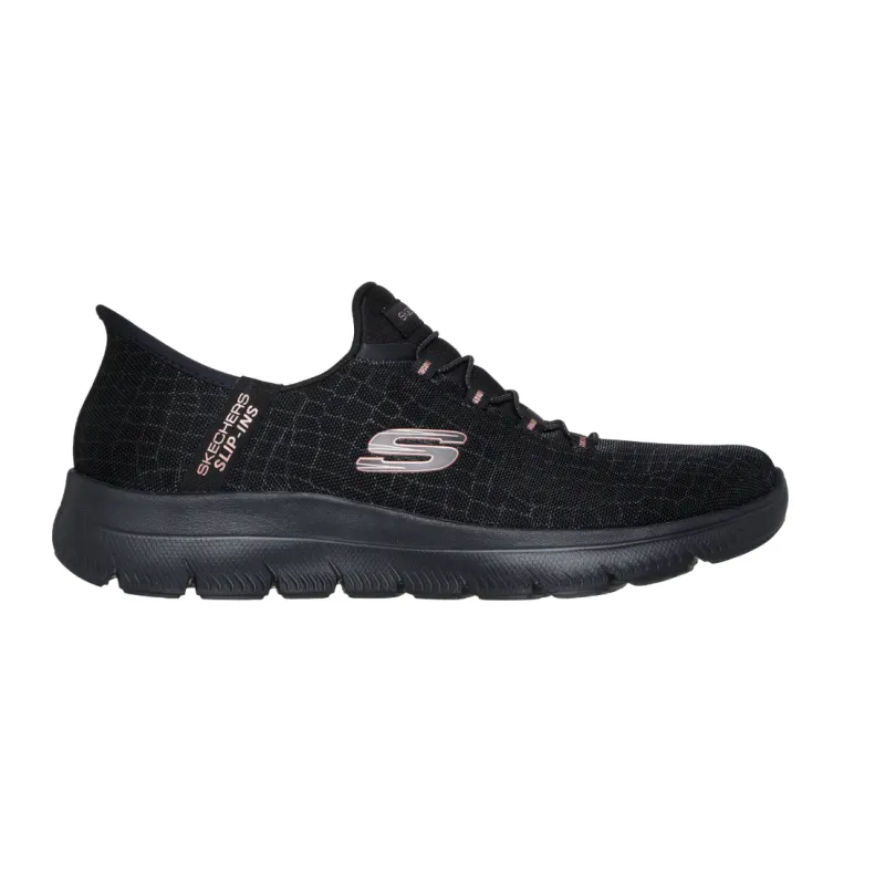Skechers Womens Slip In's Trainer Summits Classy Night Black/Gold
