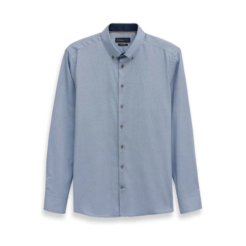 Bugatti Mens Shirt Blue Grey
