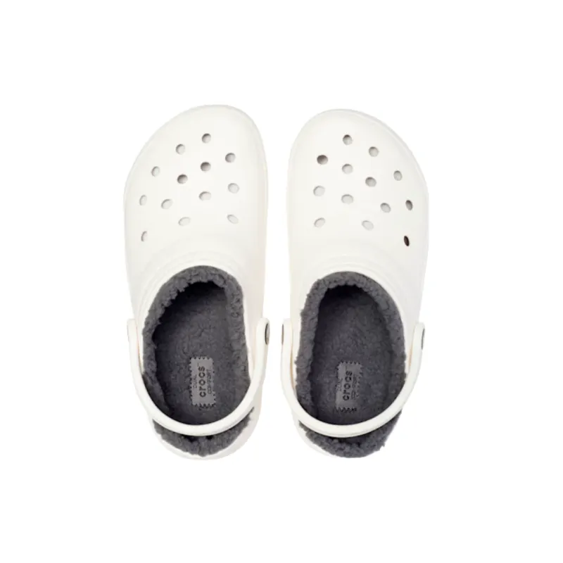 Crocs Adults Sandal Classic Lined Clog White/Grey - Image 3