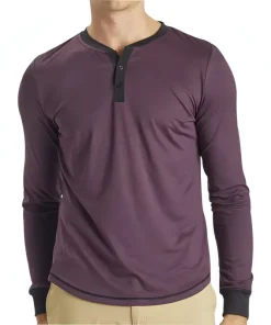 Ohmme Dawn Long Sleeve Mens Yoga Top - Purple
