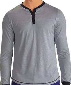 Ohmme Dawn Long Sleeve Mens Yoga Top - Grey