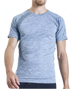 Ohmme OM Short Sleeve Mens Yoga Top - Blue