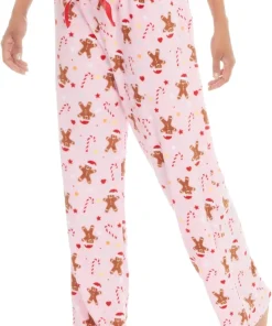 Slumber Party Gingerbread Womens Lounge Pants - Pink