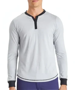 Ohmme Dawn Long Sleeve Mens Yoga Top - Grey