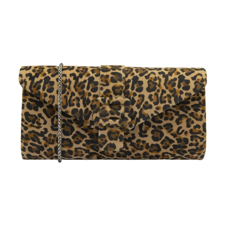 Lotus Womens Clutch Bag Aletta Leopard Suede