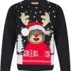 Christmas Laughing Rudolph Junior Christmas Jumper - Blue