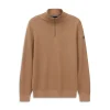 Bugatti Mens Sweater Knit Troyer Taupe