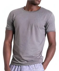 Ohmme Astral Short Sleeve Mens Yoga Top - Grey