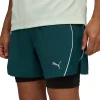 Puma Velocity 2 In 1 Mens Running Shorts - Green