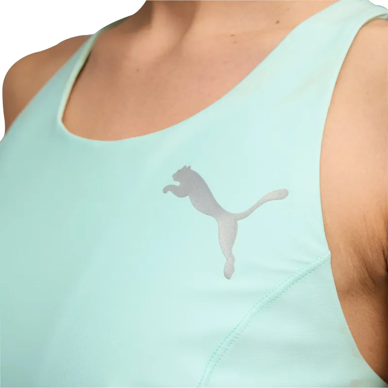 Puma Raceday UltraForm Womens Running Crop Top - Green - Image 3