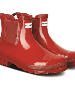 Hunter Womens Original Chelsea Gloss Boot Military Red