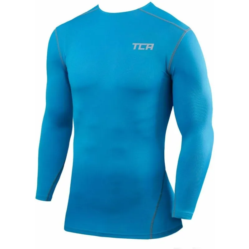 TCA Pro Performance Junior Long Sleeve Compression Top - Blue