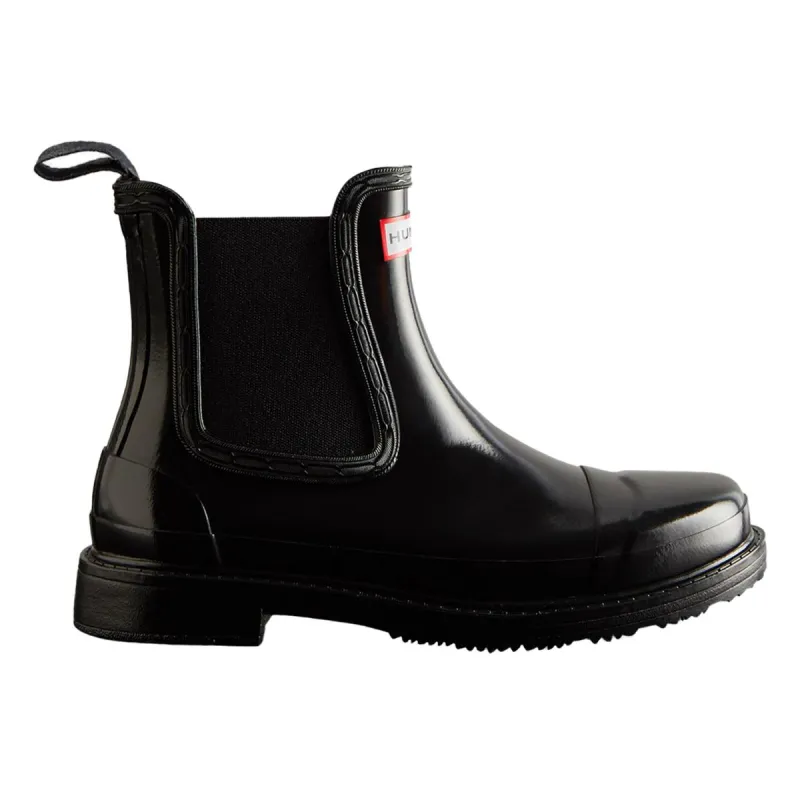 Hunter Commando Gloss Chelsea Boots Black - Image 3