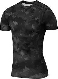 TCA Pro Performance Digital Combat Short Sleeve Mens Compression Top - Black