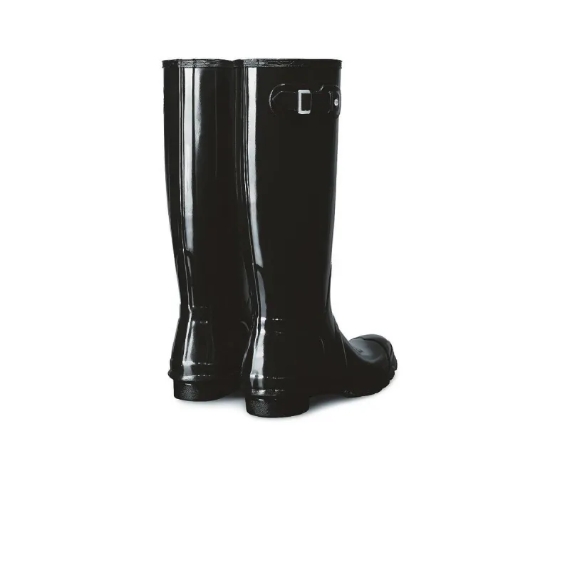 Hunter Original Tall Gloss Wellington Boots Black - Image 2