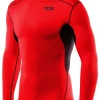 TCA HyperFusion Mock Neck Long Sleeve Junior Compression Top - Red