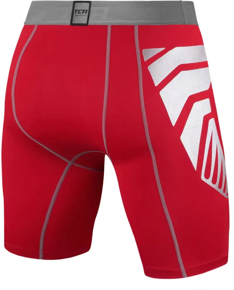 TCA CarbonForce Pro Compression Junior Short Running Tights - Red - Image 2