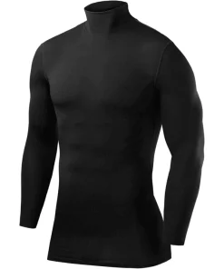 TCA PowerLayer Long Sleeve Mock Junior Compression Top - Black