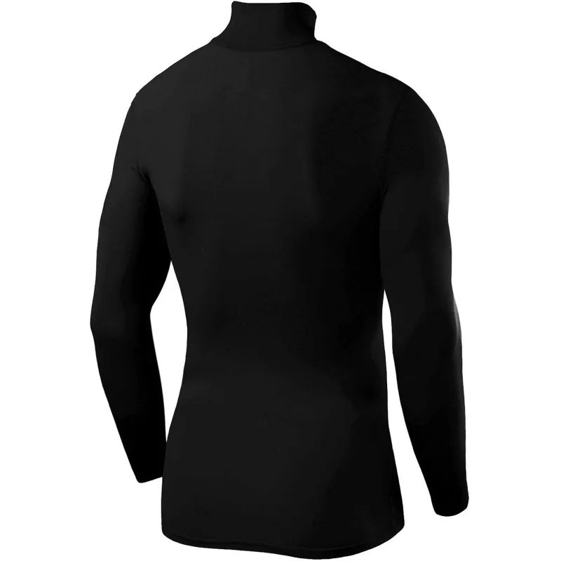 TCA PowerLayer Long Sleeve Mock Junior Compression Top - Black - Image 2