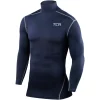 TCA Pro Performance Long Sleeve Mock Junior Compression Top - Navy