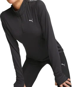 Puma Favourite Half Zip Long Sleeve Womens Running Top - Black
