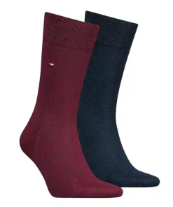 Tommy Hilfiger Mens Socks 2 Pairs Burgundy/Black