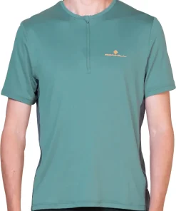 Ronhill Tech Half Zip Short Sleeve Mens Running Top - Green