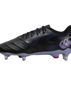 Canterbury Phoenix Genesis Team Soft Ground Rugby Boots: Black/Purple