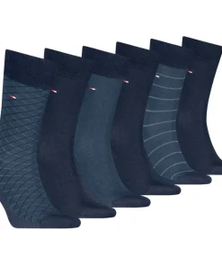 Tommy Hilfiger Mens 6 Pack Sock Giftbox Navy