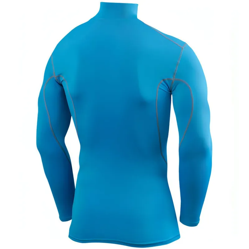 TCA Pro Performance Long Sleeve Mock Junior Compression Top - Blue - Image 2