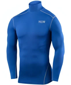 TCA Pro Performance Long Sleeve Mock Junior Compression Top - Royal