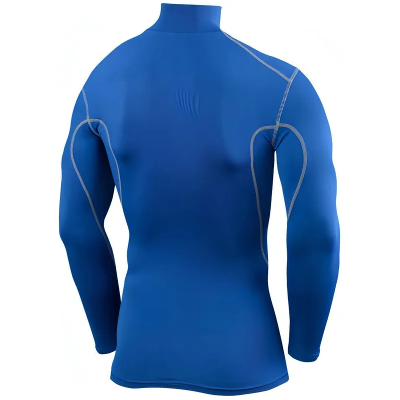 TCA Pro Performance Long Sleeve Mock Junior Compression Top - Royal - Image 2