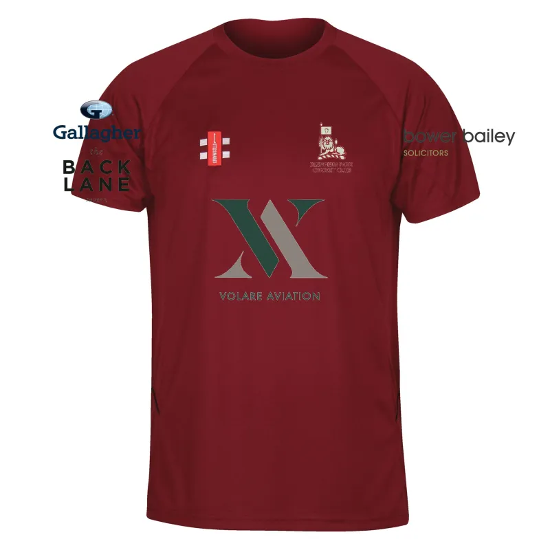 Blenheim Park CC Training Tee Shirt: Maroon - Image 3