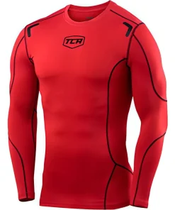 TCA Elite Plus Long Sleeve Mens Compression Top - Red