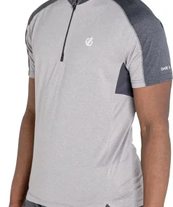 Dare2B Aces II Half Zip Short Sleeve Mens Training Top - Grey