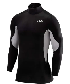 TCA SuperThermal Long Sleeve Mock Junior Compression Top - Black