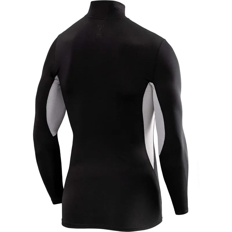 TCA SuperThermal Long Sleeve Mock Junior Compression Top - Black - Image 2