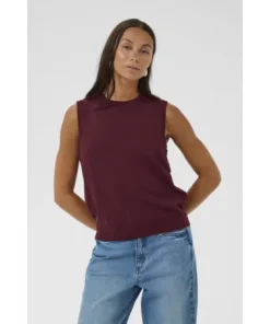 Kaffe Womens Sleeveless Vest Lizza Windsor Wine