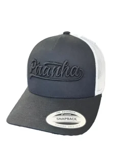 Piranha Baseball Cap: Black/White