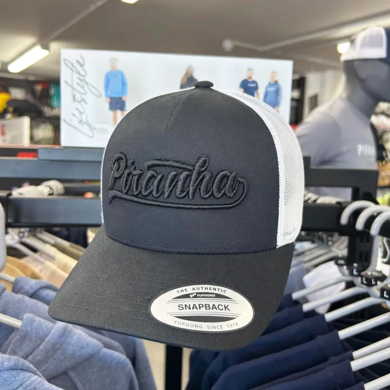 Piranha Baseball Cap: Black/White - Image 2